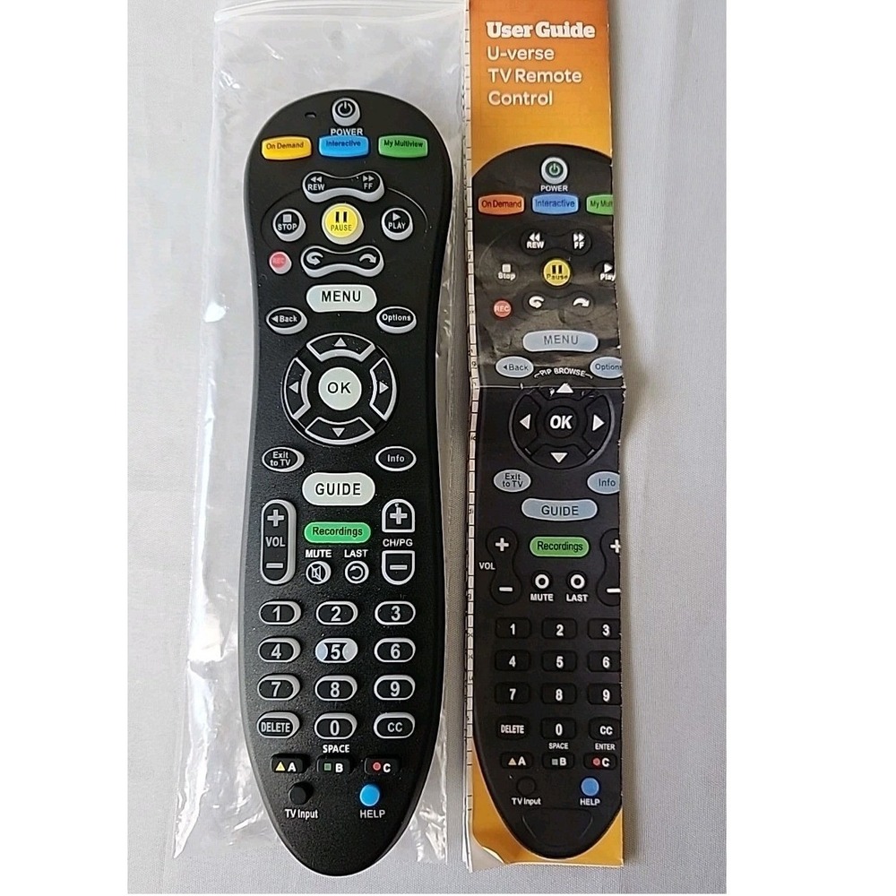 NIB AT&T U-Verse S30-S1B Programmable IR Universal Remote Control & User Guide